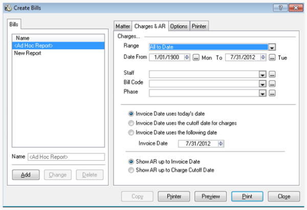 Create a bill