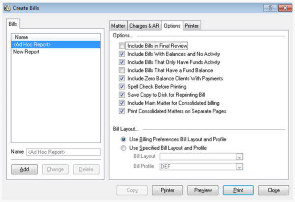 Create a bill