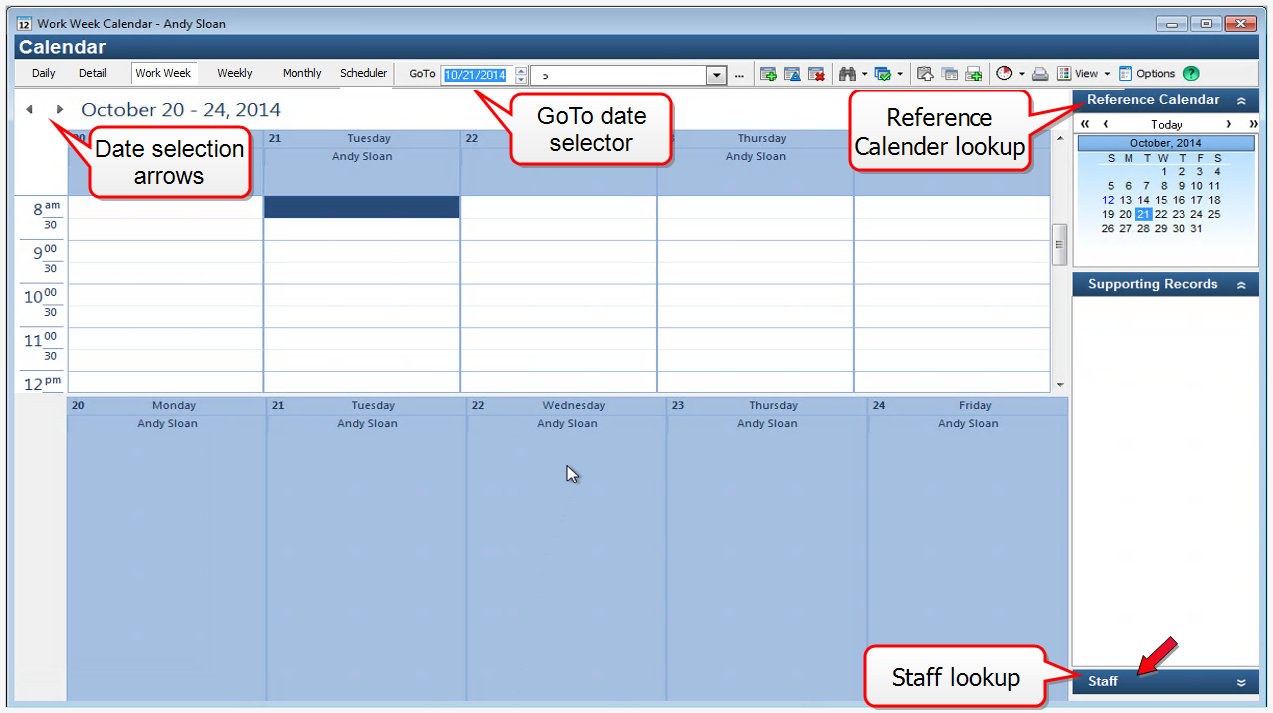Setting up your Work Week calendar days