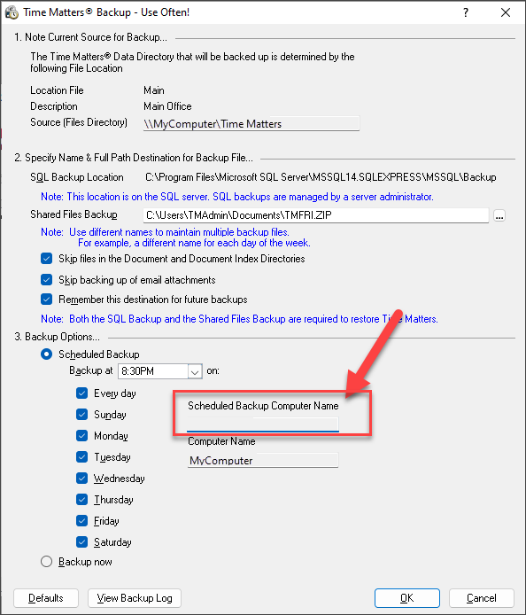 Install the Time Matters 2023 server